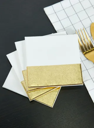 Set of 4 Leather Effect Dipped Coasters
