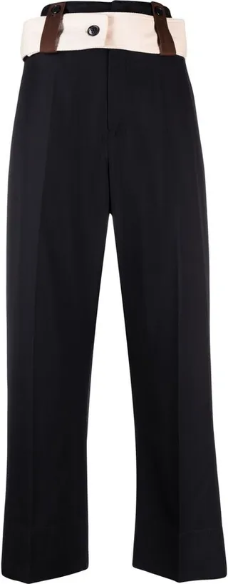 Straight-Leg Cropped Trousers