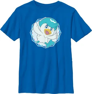 Boy's Pokemon Quaxly Circle T-Shirt - Royal Blue - Medium