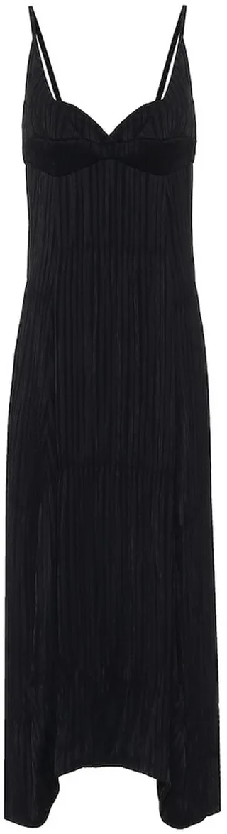 Plisse georgette maxi dress
