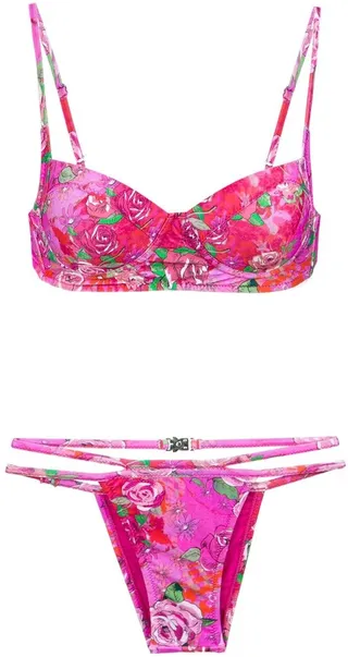 Rose Print Bikini Set