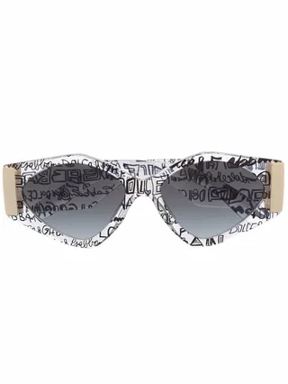 Logo-Print Square-Frame Sunglasses