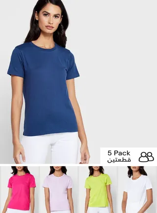 5 Pack Essential Round Neck T-Shirt