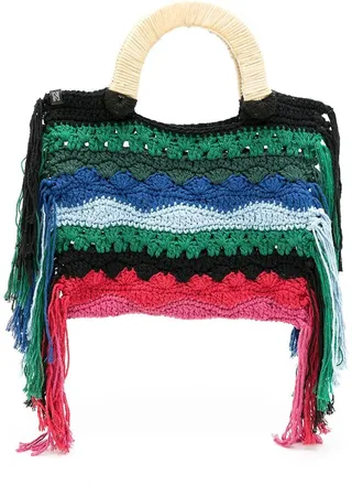 Vera striped knitted tote
