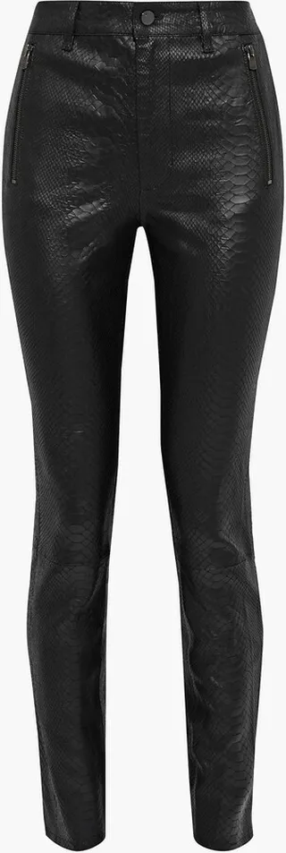 Lora snake-effect leather skinny pants