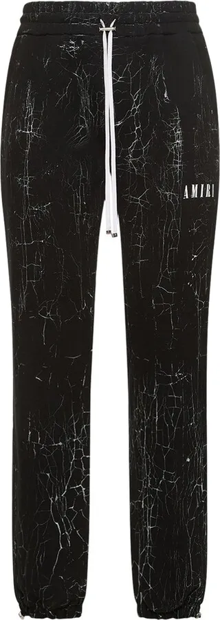 Logo cracked dye sweatpants