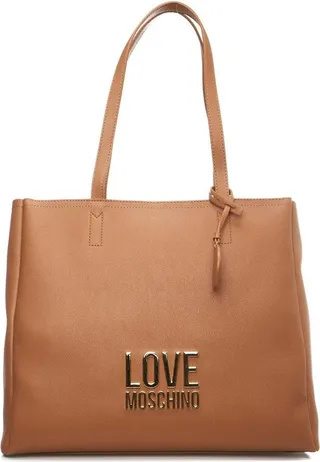 Love Moschino Logo Lettering Zipped Tote Bag