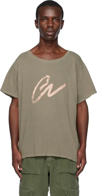 Greg Lauren Khaki 'GL' T-Shirt