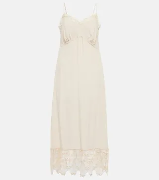 Crepe de chine slip dress