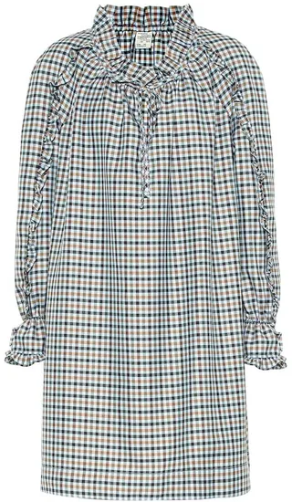 Alwine check cotton minidress