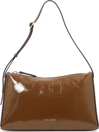 Manu Atelier Logo Detailed Zip-Up Shoulder Bag