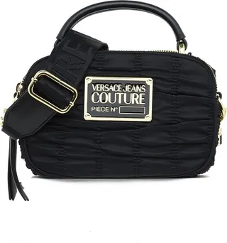 Versace Jeans Couture Fabric Handbag With Logo Plate