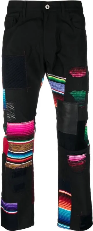 Patchwork-Detail Slim Trousers