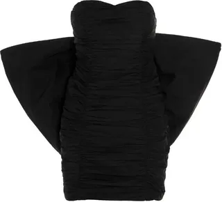 ROTATE Taft Pleated Mini Bow Dress
