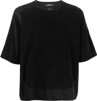 terry-cloth panel T-shirt
