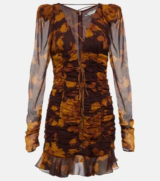 Floral silk georgette minidress
