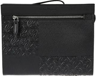 Engraved Logo Motif Clutch