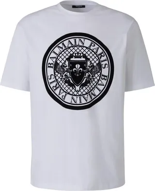 Balmain Logo Printed Crewneck T-Shirt