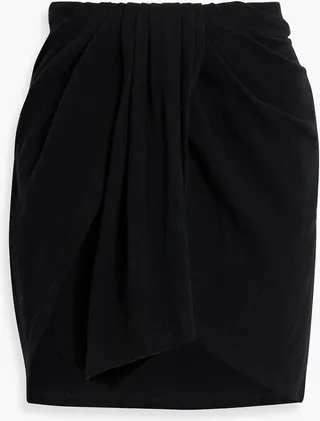 Serta draped cotton-blend mini skirt