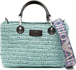 Interwoven Detachable-Pouch Shoulder Bag