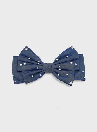 Embellished Bow Hair Barrette Clip
