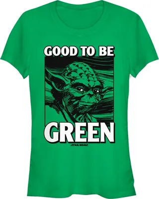 Junior's Star Wars St. Patrick's Day Yoda Good to Be T-Shirt - Kelly Green - Medium