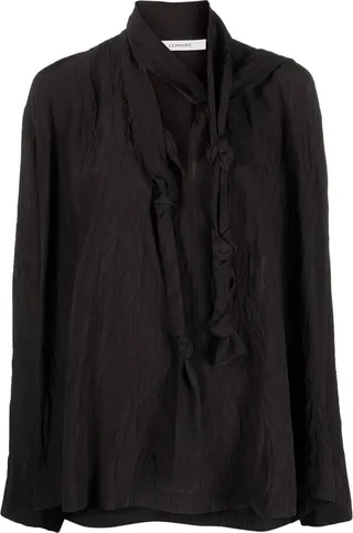 Neck-Tie Long-Sleeve Blouse