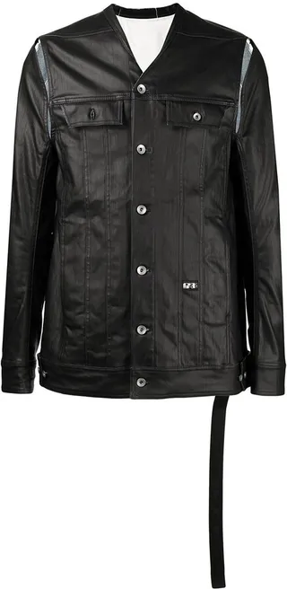 Buttoned-Up Leather Jacket
