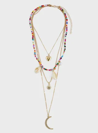 Layered Shell Moon Necklace