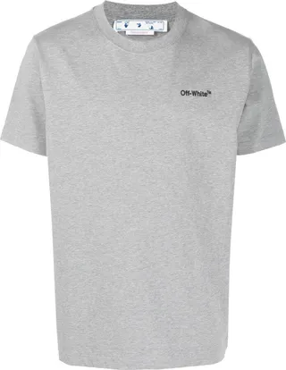 OFF-WHITE- Helvetica Slim Cotton T-shirt