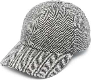 Embroidered-Logo Herrinbone Baseball Cap