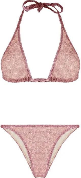 Metallic-Threading Bikini Set
