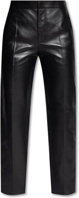 Straight-leg Leather Pants