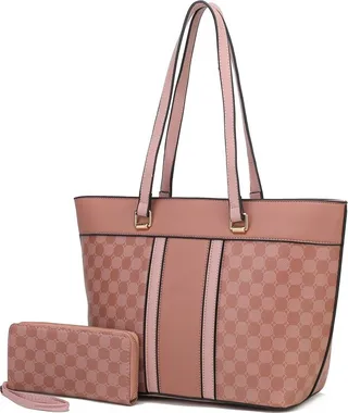 MKF Collection by Mia K Fabiola Vegan Leather Women’s Tote Bag - Pink