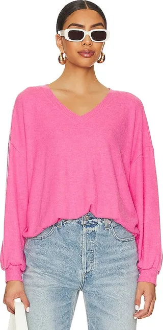 Brushed V Neck Pullover