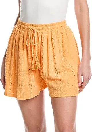 BCBGeneration Women's High Relaxed Straight Fit Paperbag Waist Drawstring Flowy Short