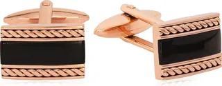 Sutton Stainless Steel Stone Inset Cufflinks