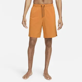 Nike Men's Unlimited Dri-FIT 9" Unlined Versatile Shorts in Orange