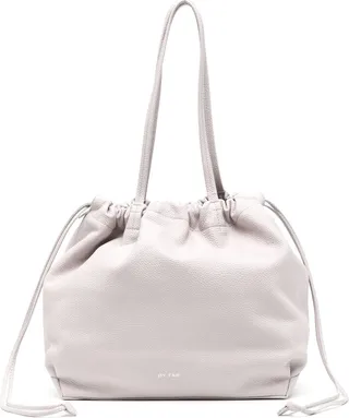 Oslo drawstring leather tote bag