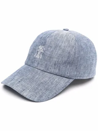 Logo-Embroidered Herringbone Baseball Cap