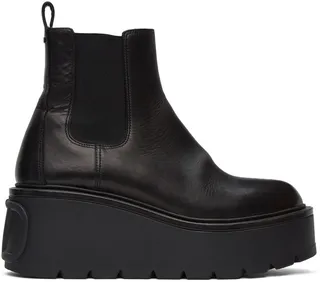 Valentino Garavani Leather VLogo Uniqueform Platform Boots
