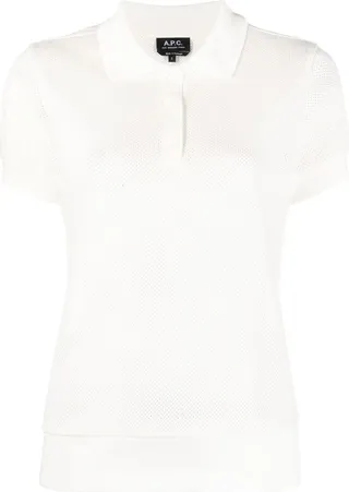 Open-Knit Polo Top
