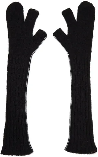 MM6 Maison Margiela Black Alpaca Wool Gloves