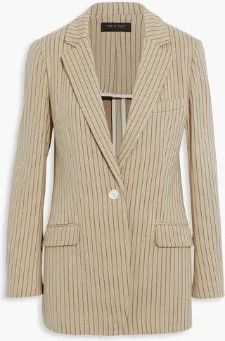 Ames pinstriped cotton-jersey blazer