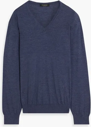 Mélange cashmere and silk-blend sweater