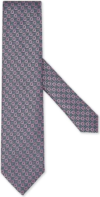 Geometric-Patterned Silk Tie