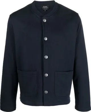 Press-Stud Fastened Bomber Jacket