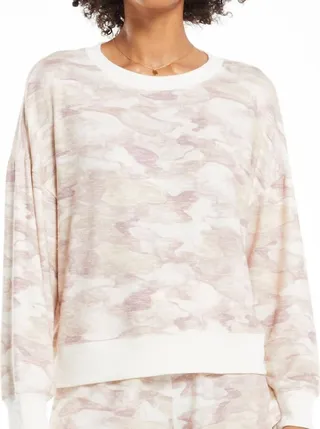 Watercolor Camo Loungewear Set in Bone