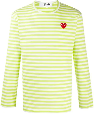 striped heart-logo T-shirt