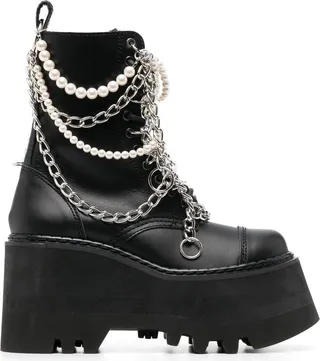 Chain-Detail Platform Boots